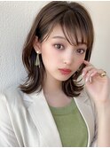 顔周りのカットで小顔が決まる/大人かわいいこなれミディ/新宿
