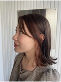 ピンクベージュ系インナーカラー