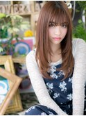大人かわいい小顔インナーカラー透け感ロングh3戸頭20代30代40代