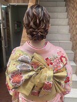 ネオリーブ チロル 横浜西口店(Neolive CiroL.)&nbsp;和装スタイル　振袖着付け　ゆるふわまとめ髪　着物