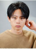 韓国マッシュセンターパートダークアッシュニュアンスパーマ
