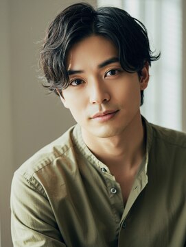 ヘアリゾート バルボア アイランド(hair resort Balboa Island) メンズパーマ/ナチュラルブラック/センターパート