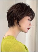 外ハネ前髪なしセンターパートレイヤーくびれセミロングカラー