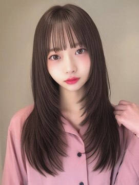 アフロート トウキョウ(AFLOAT TOKYO) 小顔ぱっつん前髪シースルー顔まわりレイヤーカットストレート