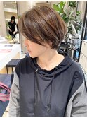 大人ショート/ショートボブ/白髪ぼかしハイライト/銀座/武蔵小杉