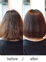 バームヘア(balm hair) 春カラー髪質改善×縮毛矯正で纏まる切りっぱなしボブ