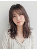 ブリーチなしカラーで叶う透明感レイヤーミディアム夏ヘア