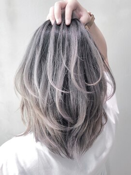 アルバム 銀座(ALBUM GINZA) グレーベージュグレージュカラーレイヤーロング_ba299241