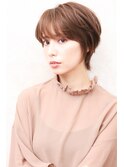ウルフショート　ココアブラウン　抜け感ヘア