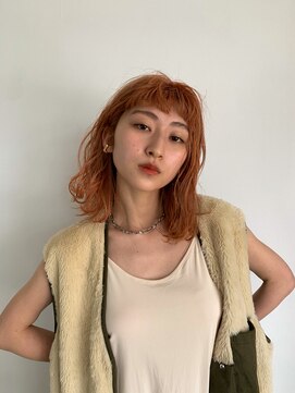 ネイビー チャムズ 久留米(NAVY chums) ゆるふわオレンジヘア