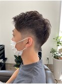 アップバングワックスなしふんわり爽やか王道刈り上げマッシュ