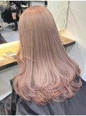 2503外国人風カラーダスティーピンク波巻き艶感ショコラピンク