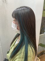 ヘアーリビングリコ 新潟笹口店(hair living Liko) inner×cyan blue
