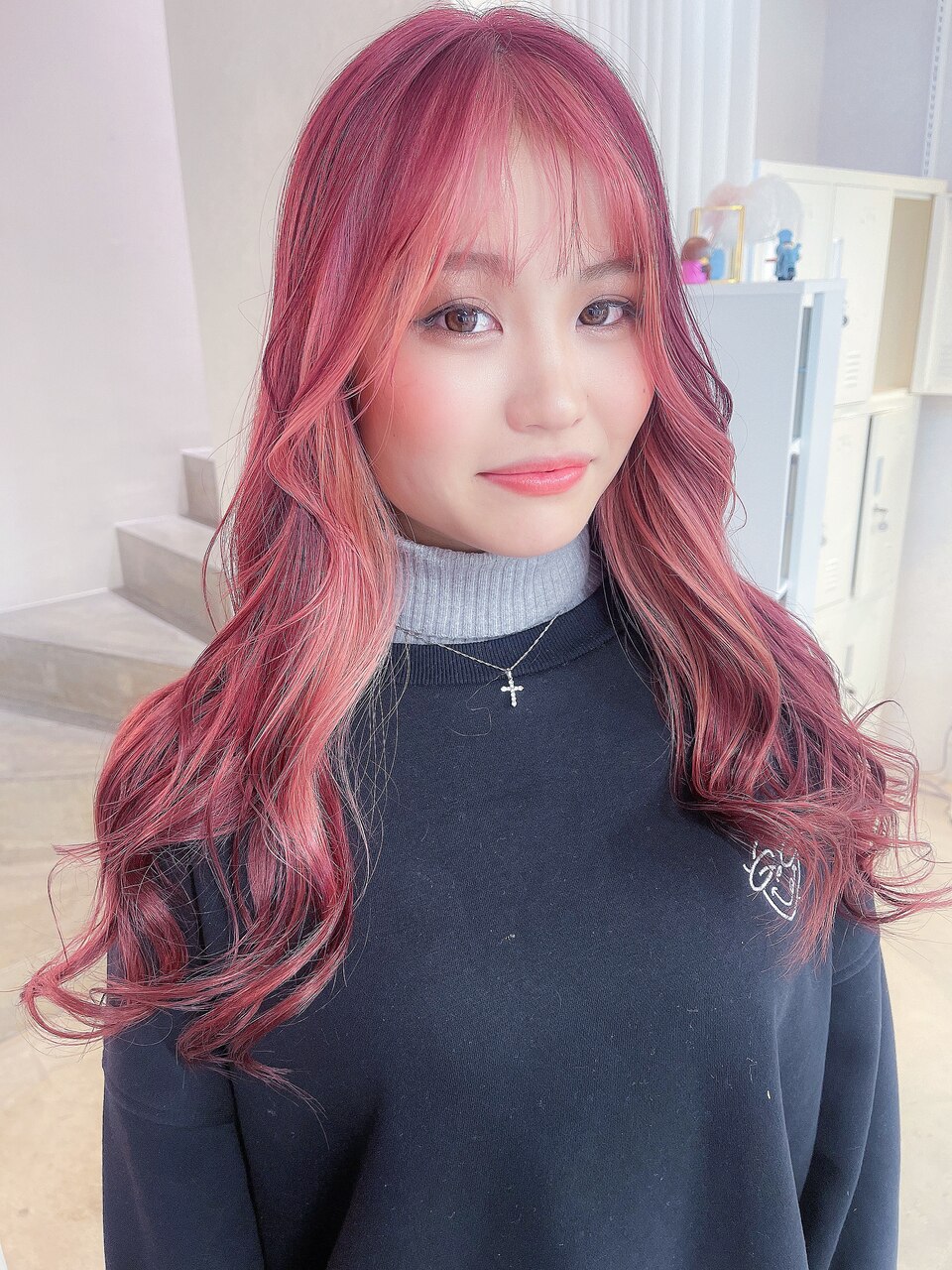 ピンク好きさん必見！】ペールピンク×チェリーピンク：L180200642