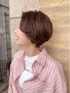 アロマヘアルーム 横浜店(AROMA hair room) マニッシュショートペールピンクショートボブタンバルモリ/横浜