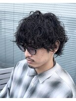 リベル(LIBER)&nbsp;波巻きパーマ/マッシュウルフ/メンズパーマ/八王子駅/眉毛