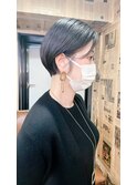 耳だしショート ウルフマッシュブルーグレージュショートウルフ