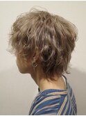 ハイライトメンズ波巻きスパイラルパーマサーフスタイルウルフ