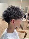 スパイラルパーマ×簡単スタイリング×2ブロック×くしゅっと
