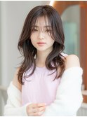 韓国風レイヤーカット髪質改善ダブルカラーミルクティーベージュ