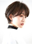 前下がりショート・ボブ/パーマ/前髪なし/30代/40代/50代/長め