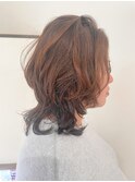 ユル巻きウェーブ×ミディアムウルフレイヤー