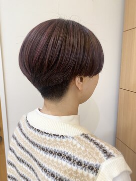 モリオ フロム ロンドン 成増店 【morio成増/一戸】刈り上げハンサムショートハイライトピンク