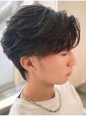 奈良men's長めフェザーパーマウルフフェザーショート
