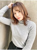 アンブレラカラー/こなれミディ/ウェーブパーマ/前髪/錦糸町