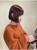暖色カラー×ボブ