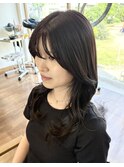 顔周りレイヤー ミディアムレイヤー レイヤーヘア