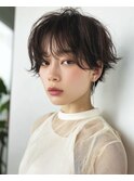 黒髪/グレーベージュ/レイヤーロング/前髪パーマ[新宿駅]