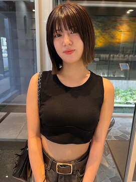 ぷつっとボブ×グレージュブラウン