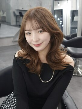 ラベル 渋谷(LAVEL) ミディアムレイヤー×ブリーチなしブラウンベージュ