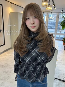 ヴィア 京都烏丸(Via) 10代20代/ミルクティーベージュ/ハイトーン/レイヤー/髪質改善