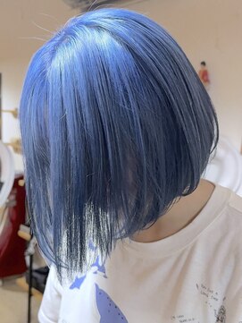 ブレイズヘアー(BLAZEhair) 【ツヤ感バツグン】ネイビーブルー×ブリーチ2回