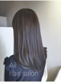 Ail Style シルバーブルージュ 黒髪 ストレート