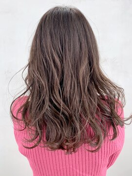 アルバム 銀座(ALBUM GINZA) ブラウンロング_アッシュブラウンネオウルフ外ハネボブ_ba275461