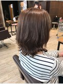 伸ばしかけ/大人/小顔/ふわミディ/厚めバング/ナチュラルボブ