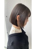 内巻き切りっぱなしボブ大人可愛い10代20代黒髪女子