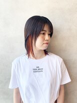 トパ(topa)&nbsp;イヤリングカラー　インナーカラー　ピンクオレンジ　髪質改善