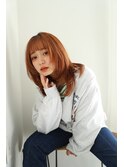 ウルフカット/オレンジベージュ/シースルーバンク/10代.20代