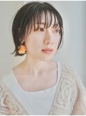 シースルーバング外はねボブ
