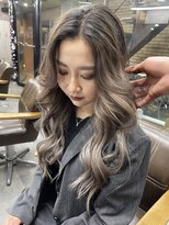 ラフ(LAFF)&nbsp;#バレイヤージュ#グレージュカラー#ボブウルフ#ココアベージュ