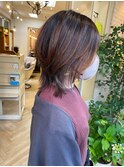 シルバーインナーカラーウルフボブミディアム梅が丘美容室