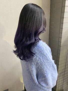 ナルヘアー 越谷(Nalu hair) セクションブリーチ/パープル/ダブルカラー/ネイビー