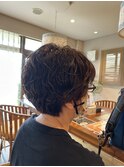 ショートパーマスタイル/スタイリング楽々♪/50代60代