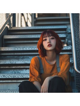 グラッジ 池袋(GLADGE) オレンジカラー、ブリーチカラー、ダブルカラー