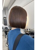 切りっぱなしボブ/アッシュブラウン