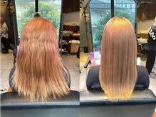 最新メニュー【ツヤ髪エステ縮毛矯正】の特徴★ブリーチなどで傷んでる髪でも施術可能！[髪質改善/横浜駅]